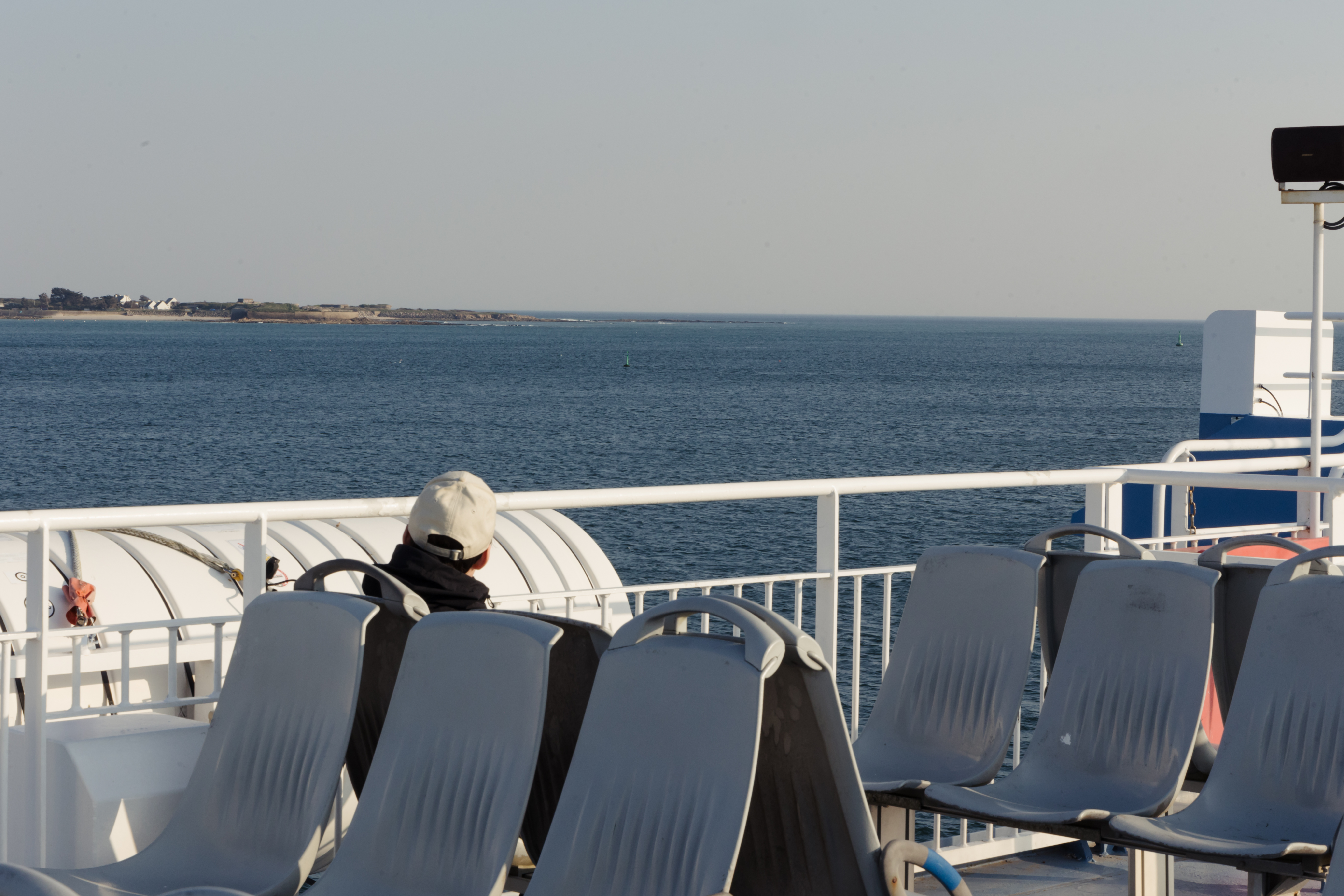 View from a ferry deck overlooking the sea on a Brittany crossing
